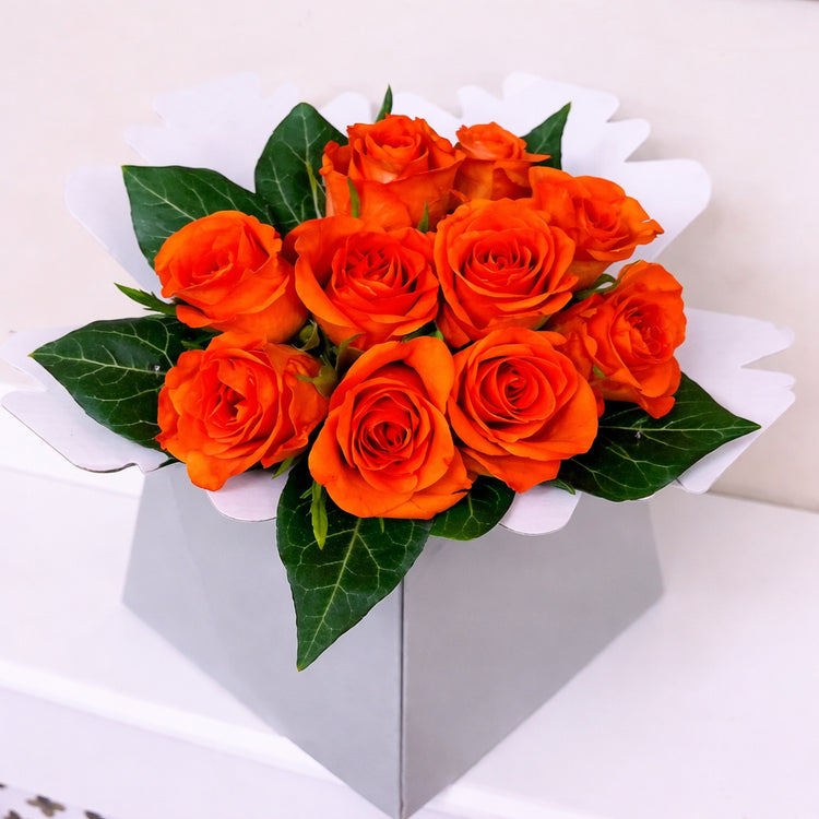 Radiant Orange Rose Bouquet