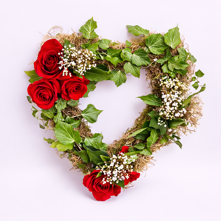 Heart-Shaped Red Rose Wreath