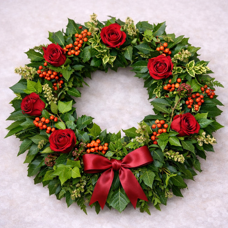 Classic Christmas Floral Wreath